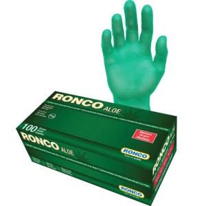 RONCO Aloe Synthetic Green Disposable Glove Powder Free Medium 100x10